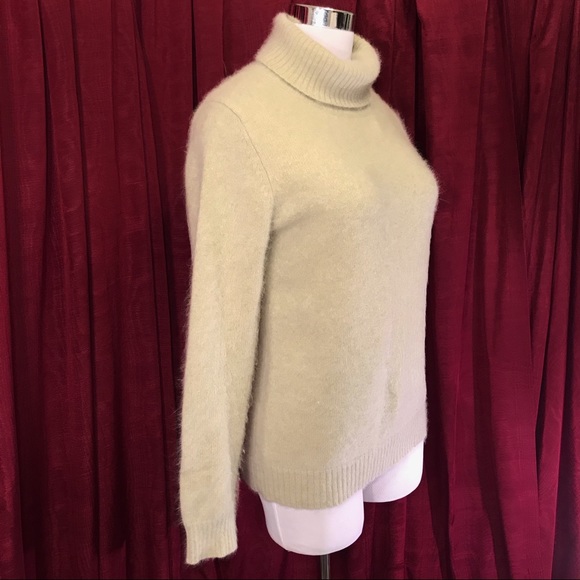 Angora Vintage Soft Fuzzy Knit Turtleneck Light Mint - Picture 2 of 11